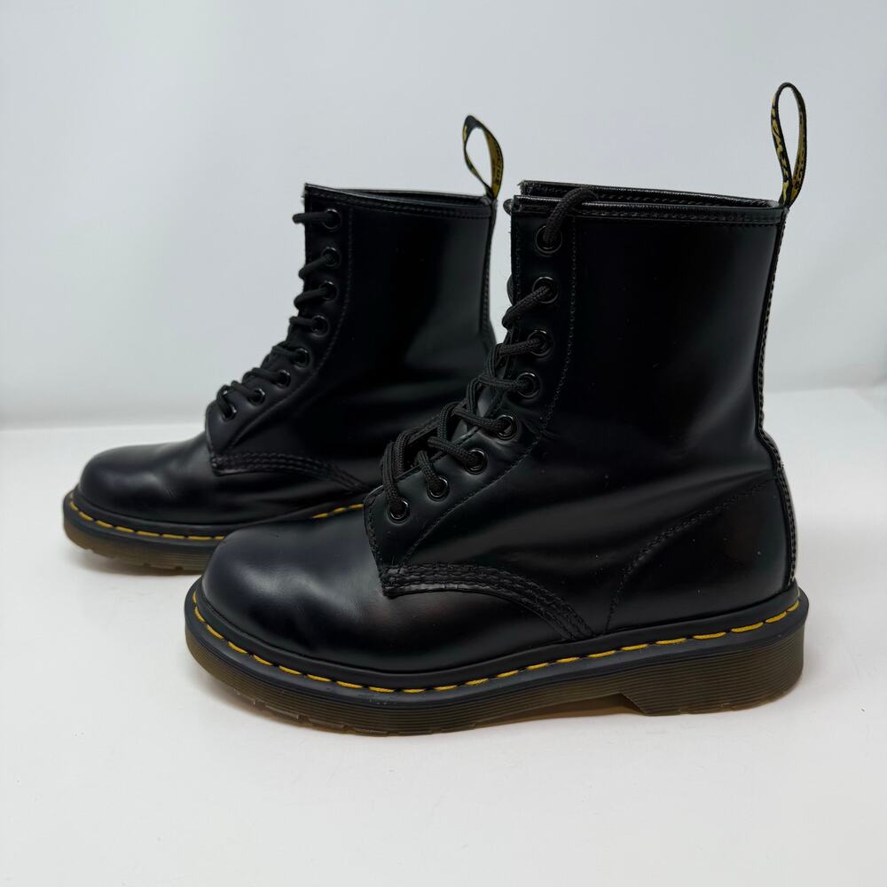 Dr. Martens 1460W Boots Women's 6 Black Smooth Leather Preppy Combat Boots EUC - Picture 11 of 16